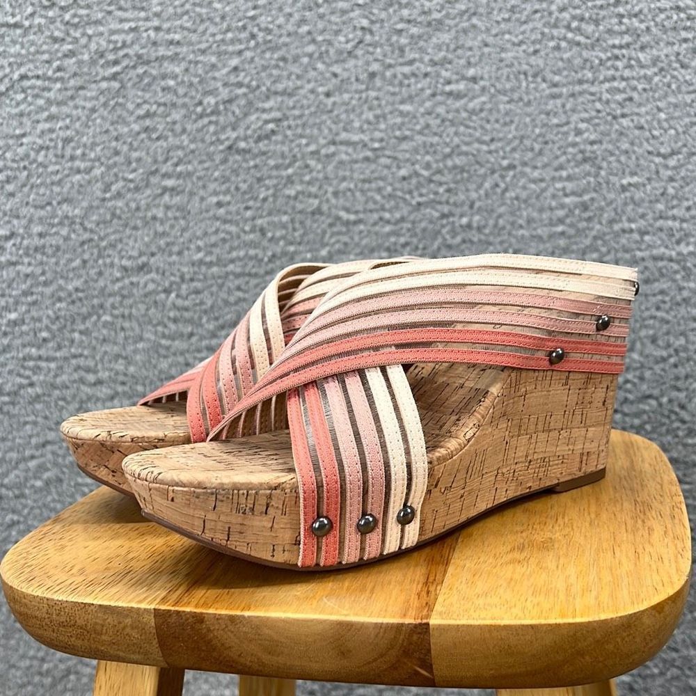 Lucky Brand Mykayla Cork Wedges Womens Size 9 Crisscross Platform Colorful NEW